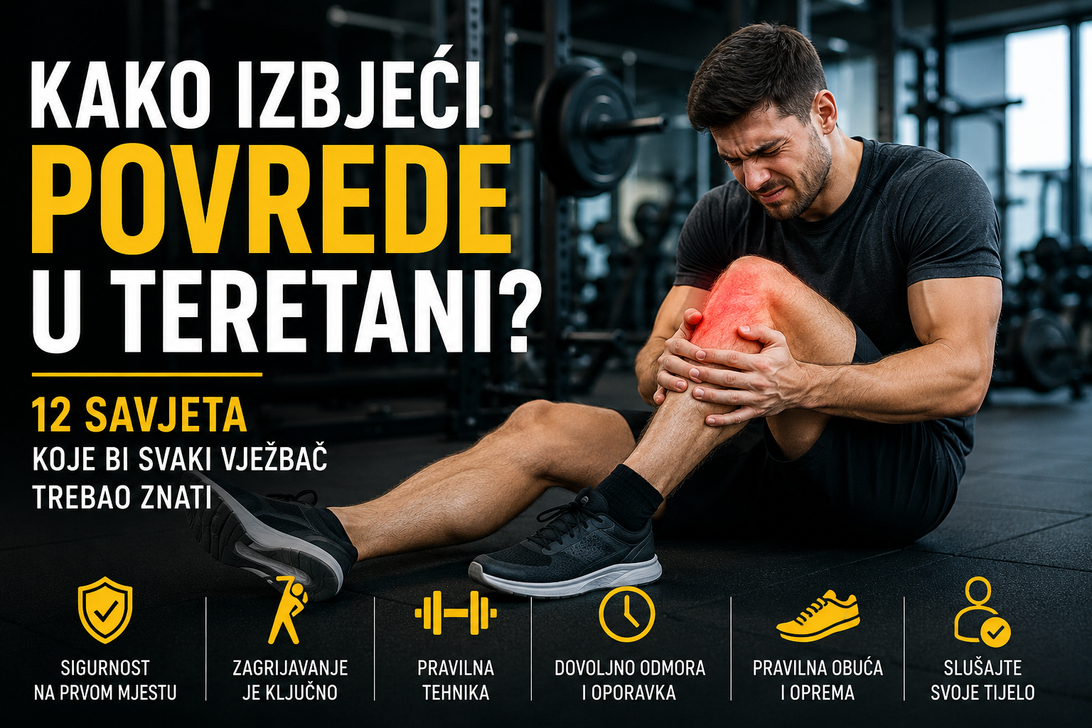 Kako izbjeći povrede u teretani? 12 savjeta koje bi svaki vježbač trebao znati