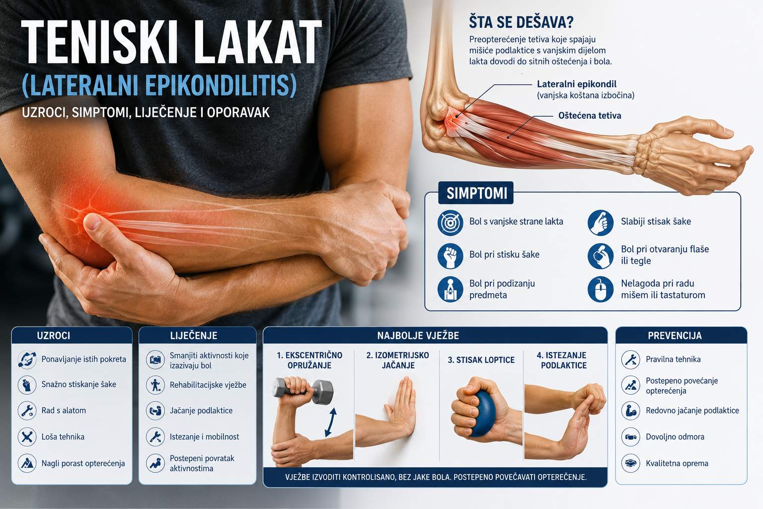 Teniski lakat - Kompletan vodič za liječenje, oporavak i prevenciju