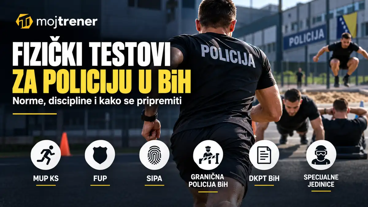 Fizički testovi za policiju u BiH: norme za MUP, FUP, SIPA, Graničnu policiju i DKPT