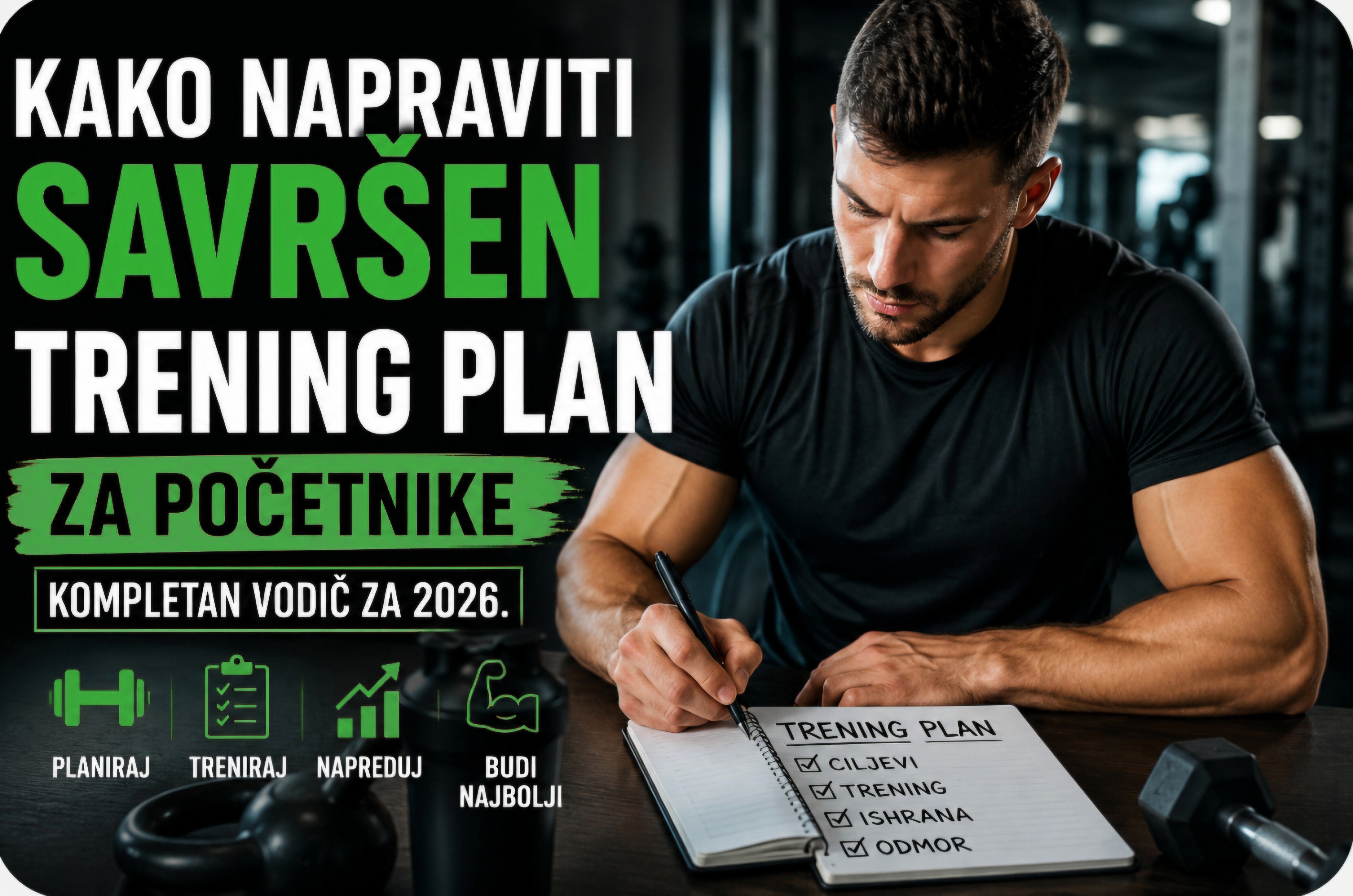 Kako napraviti savršen trening plan za početnike (Kompletan vodič za 2026.)