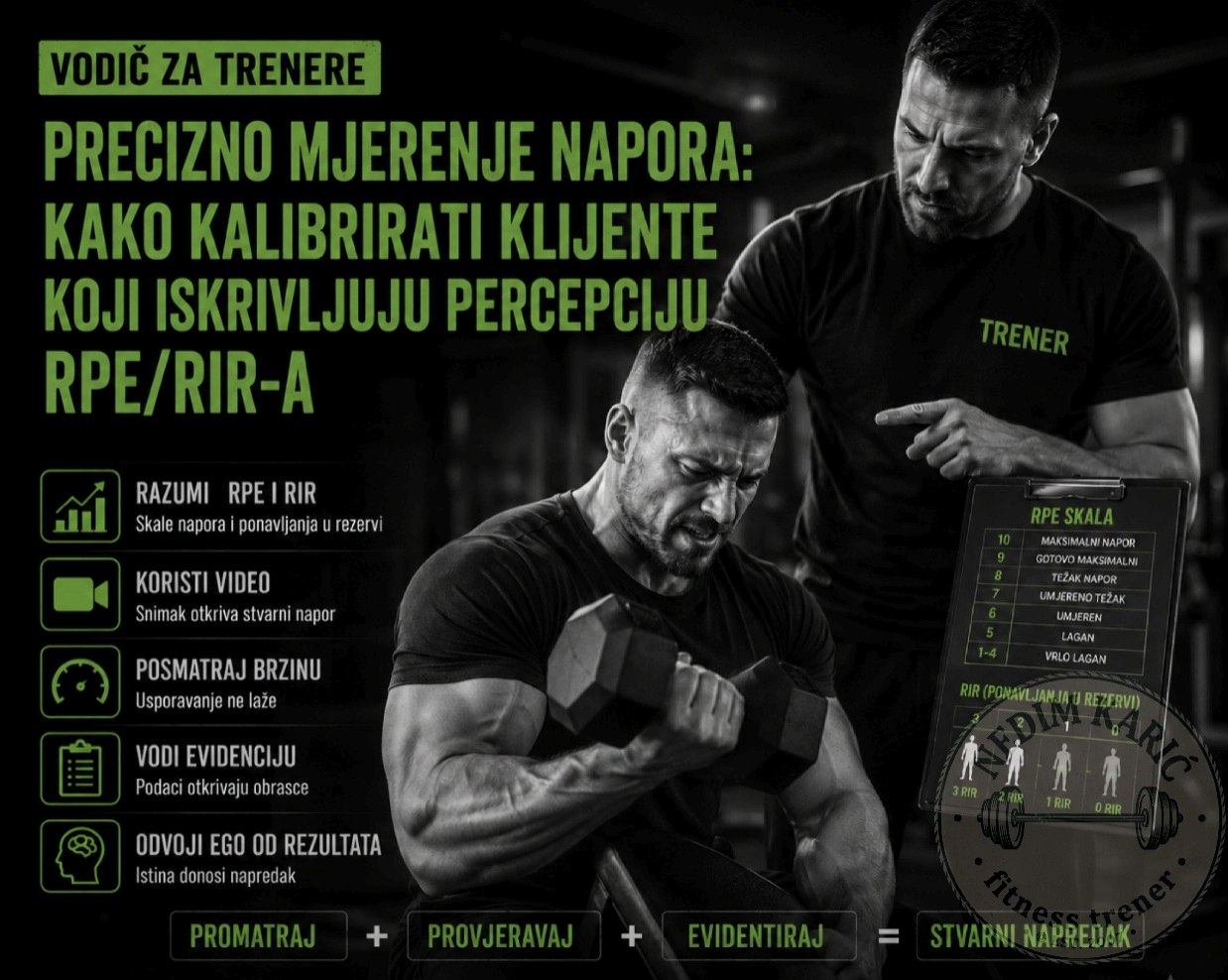 Vodić za trenere: Kako kalibrirati klijente koji iskrivljuju percepciju RPE/RIR-a
