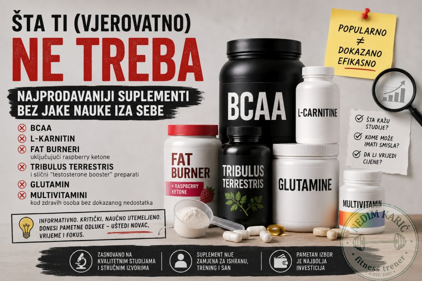 Šta ti (vjerovatno) ne treba — najprodavaniji suplementi bez jake nauke iza sebe